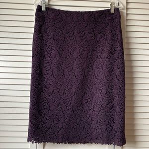 Talbots Lace Purple Skirt Size 8